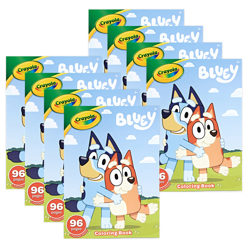 Coloring Book, 96 Pages, Bluey, Pack of 8