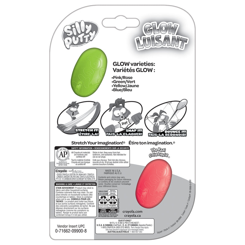 Silly Putty Glow Eggs, Assorted, 2 Per Pack, 4 Packs