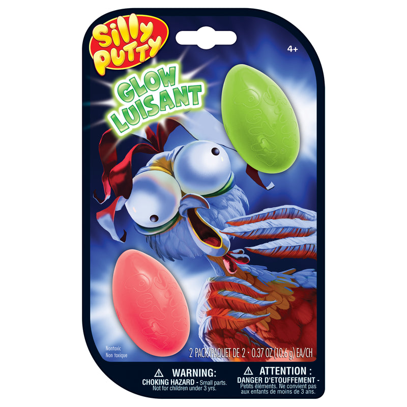 Silly Putty Glow Eggs, Assorted, 2 Per Pack, 4 Packs