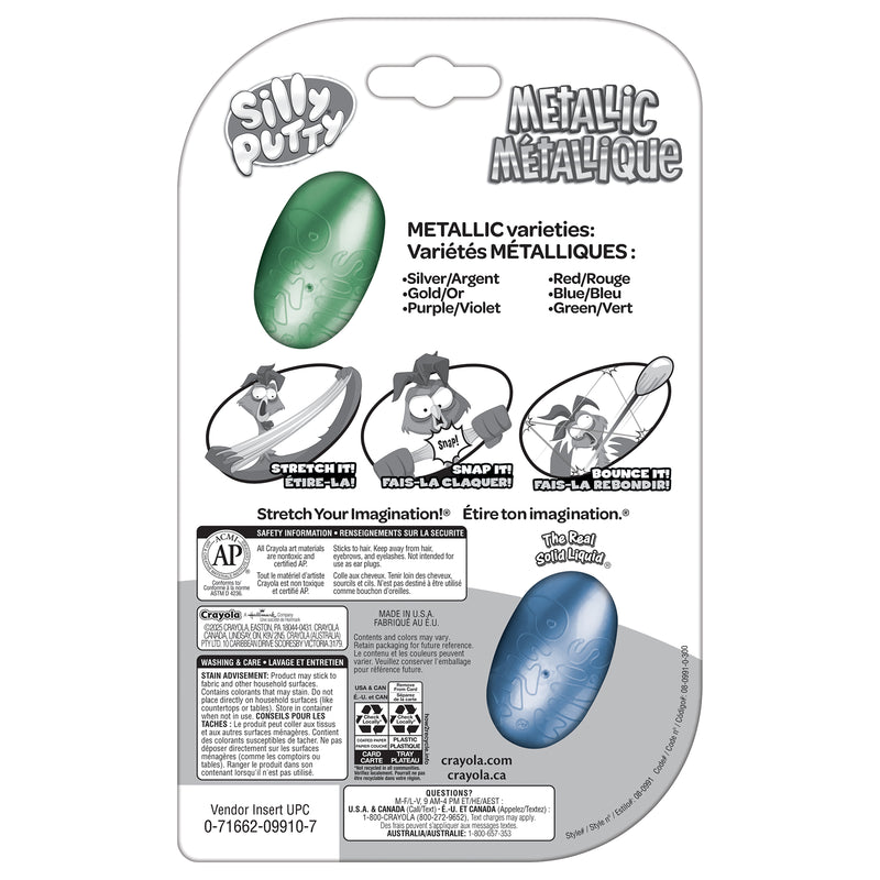Silly Putty Metallic Eggs, Assorted, 2 Per Pack, 4 Packs