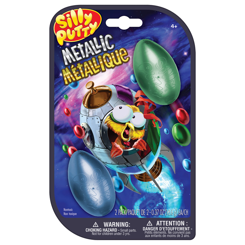 Silly Putty Metallic Eggs, Assorted, 2 Per Pack, 4 Packs