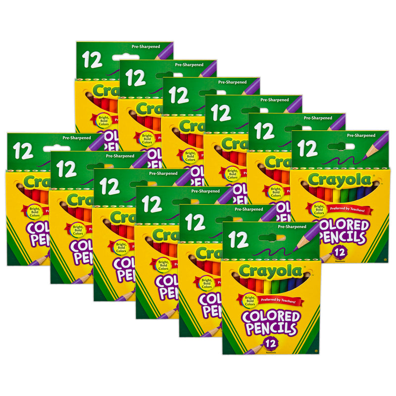 (12 Bx) Colored Pencils 12ct Half Length