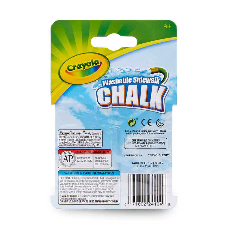 (12 Pk) Crayola 4ct Sidewalk Chalk