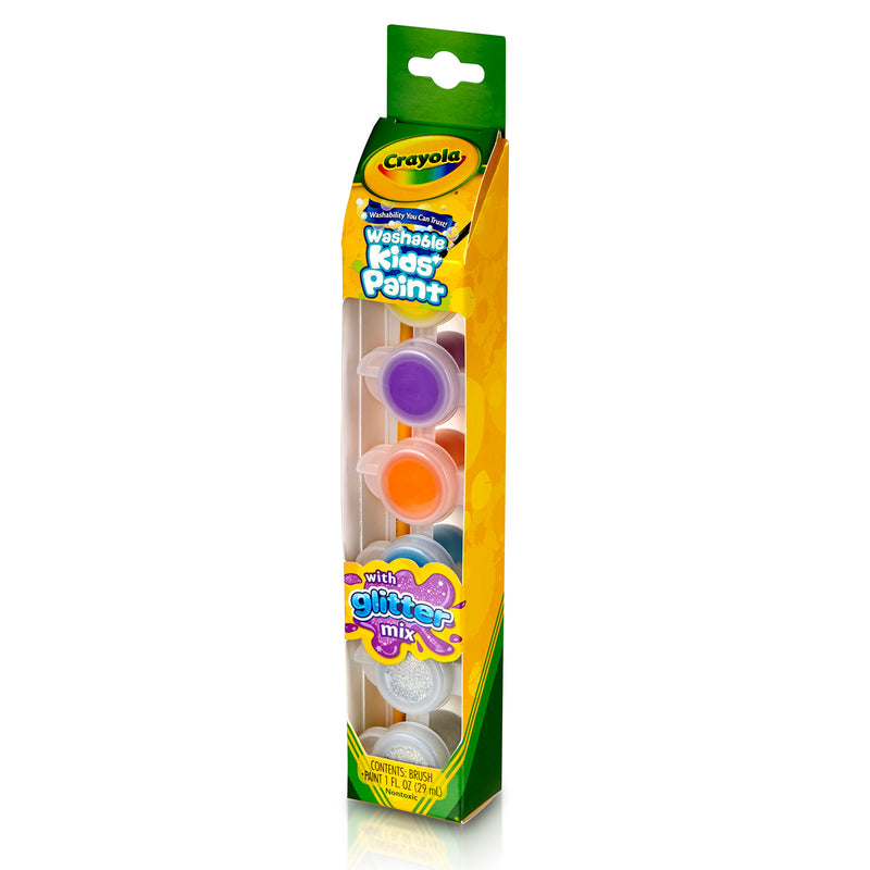 6ct Glitter Washable Kids Paint Pot