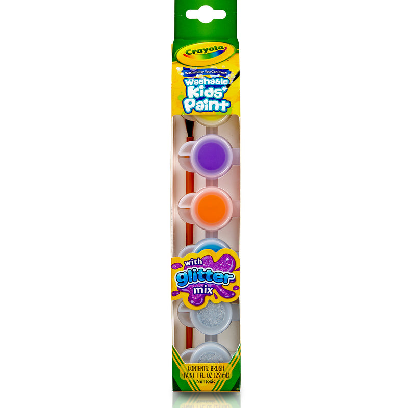 6ct Glitter Washable Kids Paint Pot