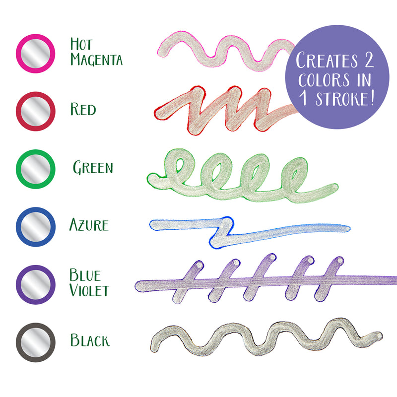6ct Metallic Outline Markers