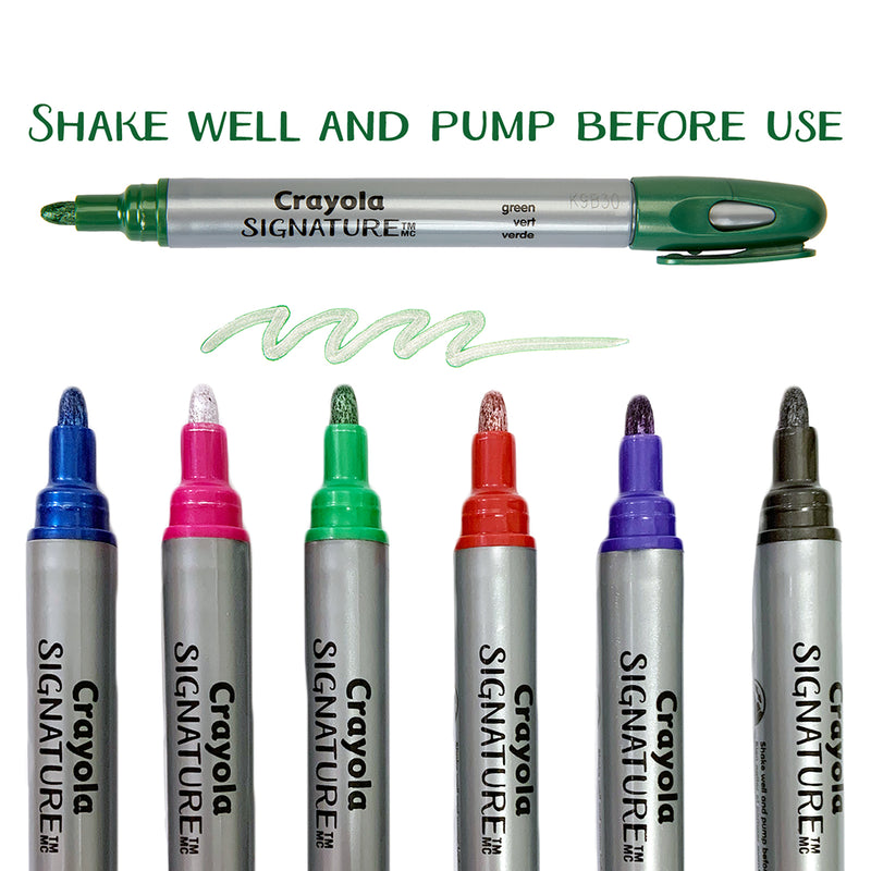 6ct Metallic Outline Markers
