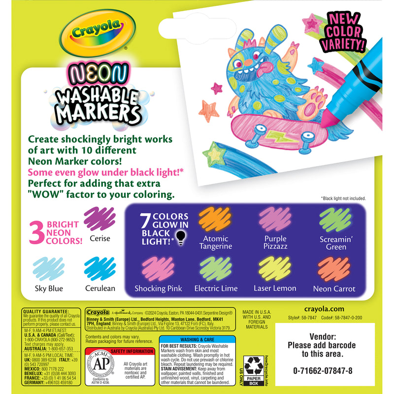 Crayola 10ct Neon Markers Broad