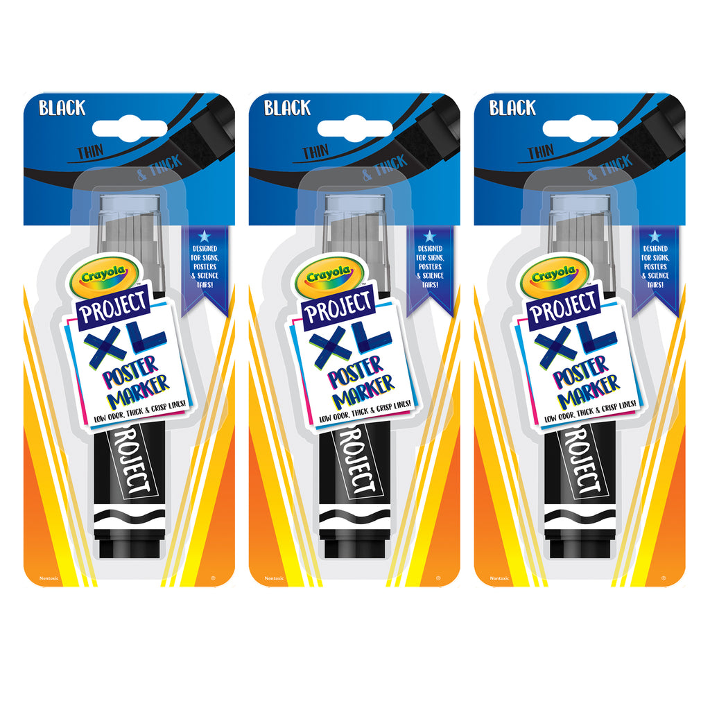 (3 Ea) Project Xl Poster Marker Blk