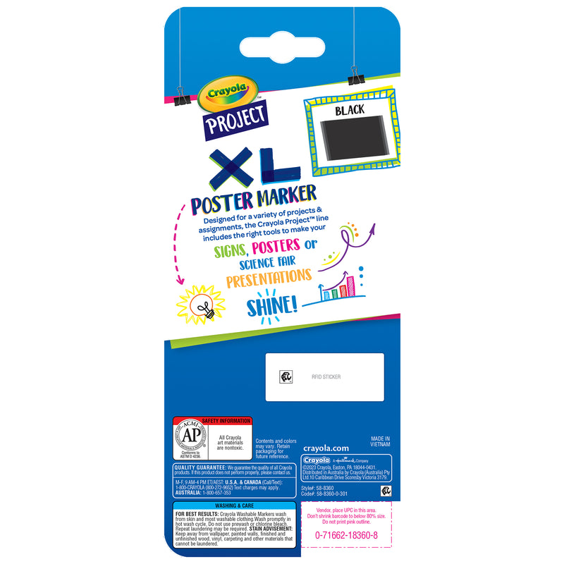 (3 Ea) Project Xl Poster Marker Blk