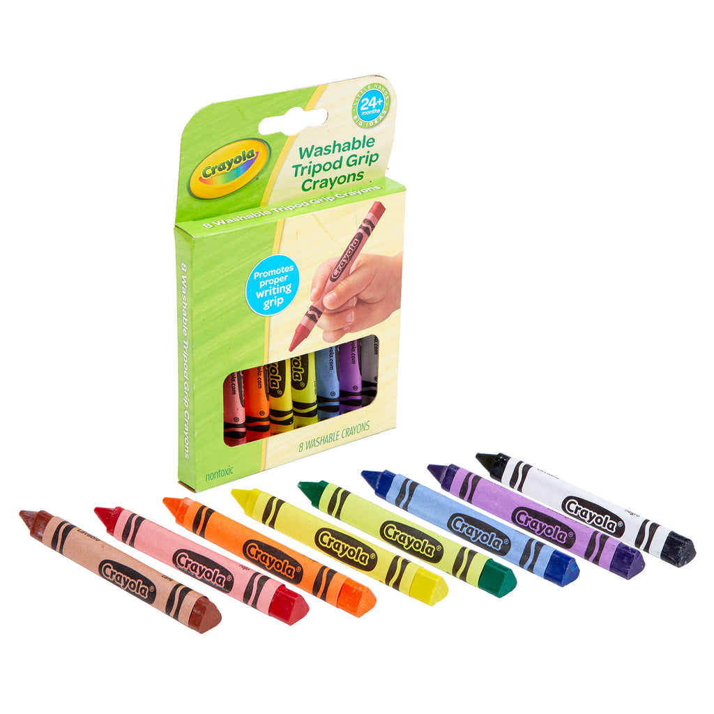 8ct Washable Tripod Grip Crayons