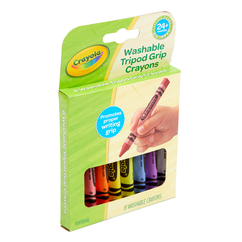 8ct Washable Tripod Grip Crayons