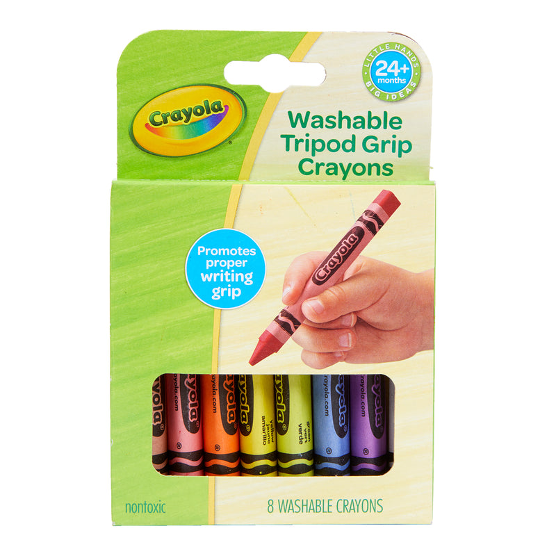 8ct Washable Tripod Grip Crayons