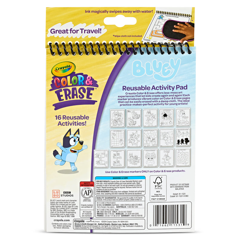 Color & Erase Activity Pad Bluey Reusable