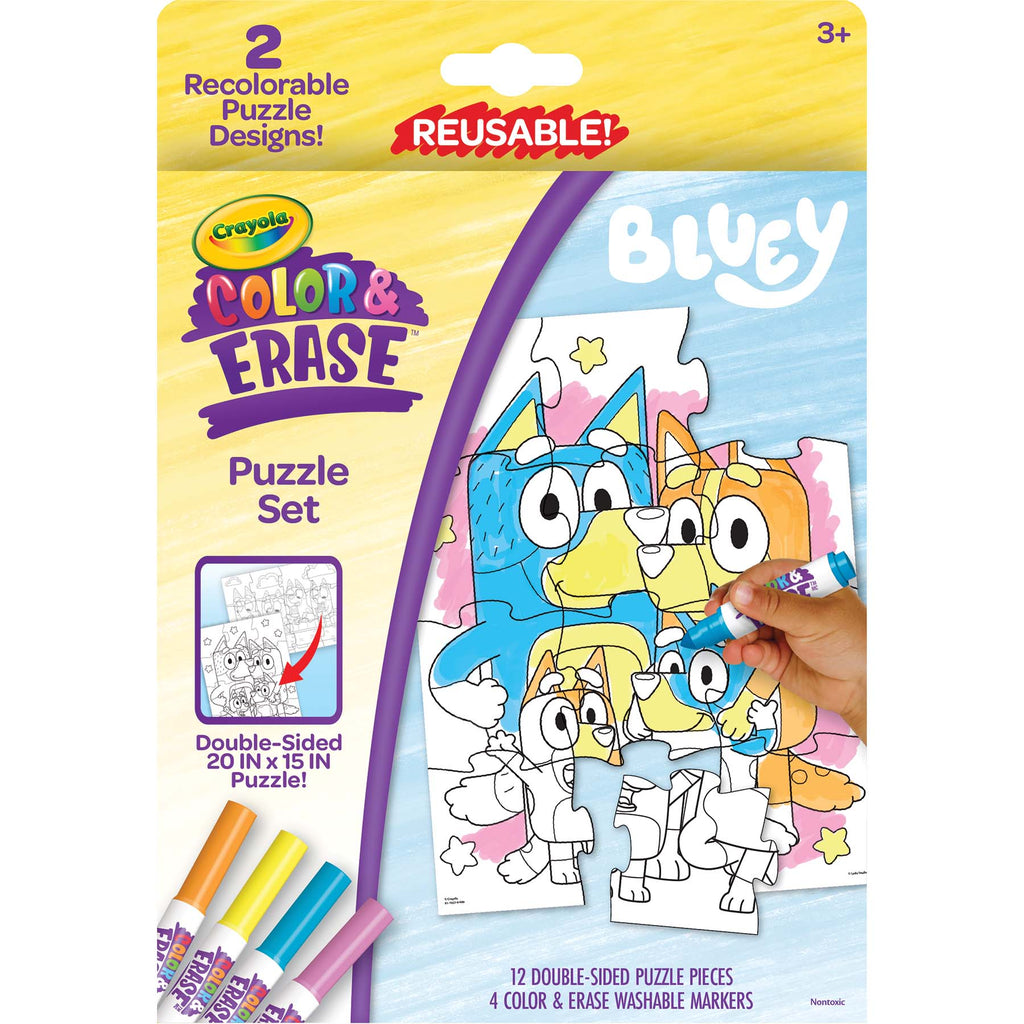 Color & Erase Bluey Puzzle Set Reusable