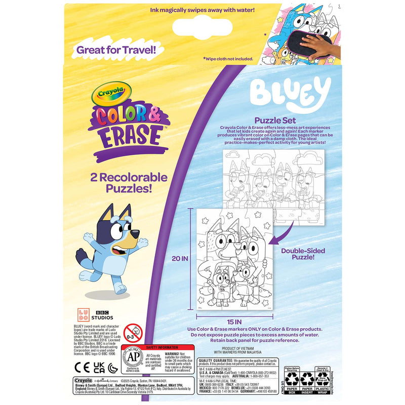 Color & Erase Bluey Puzzle Set Reusable
