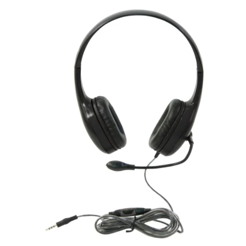 Blk On Ear Headset W/gooseneck Mic & 3.5mm Trrs Plug