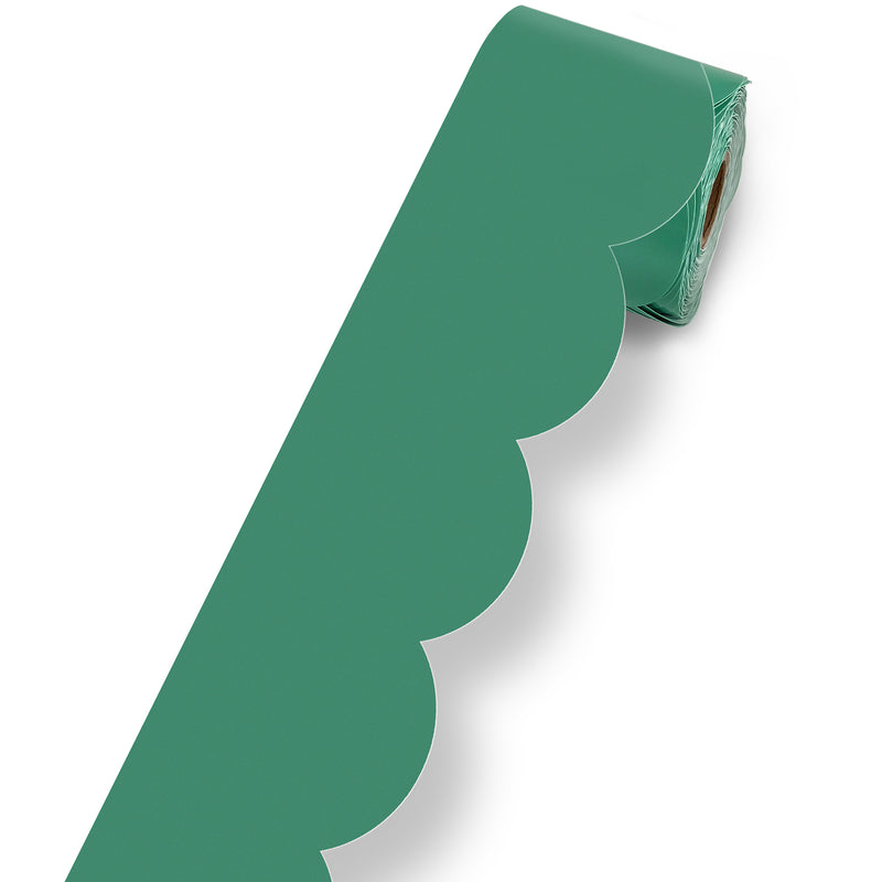 Jade Green Rolled Borders Scalloped Grow Together