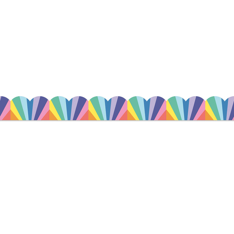 Rainbow Burst Scalloped Border We Stick Together