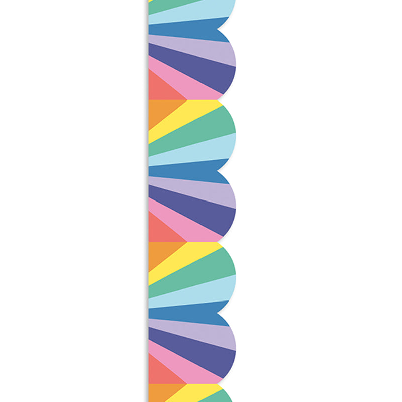 Rainbow Burst Scalloped Border We Stick Together