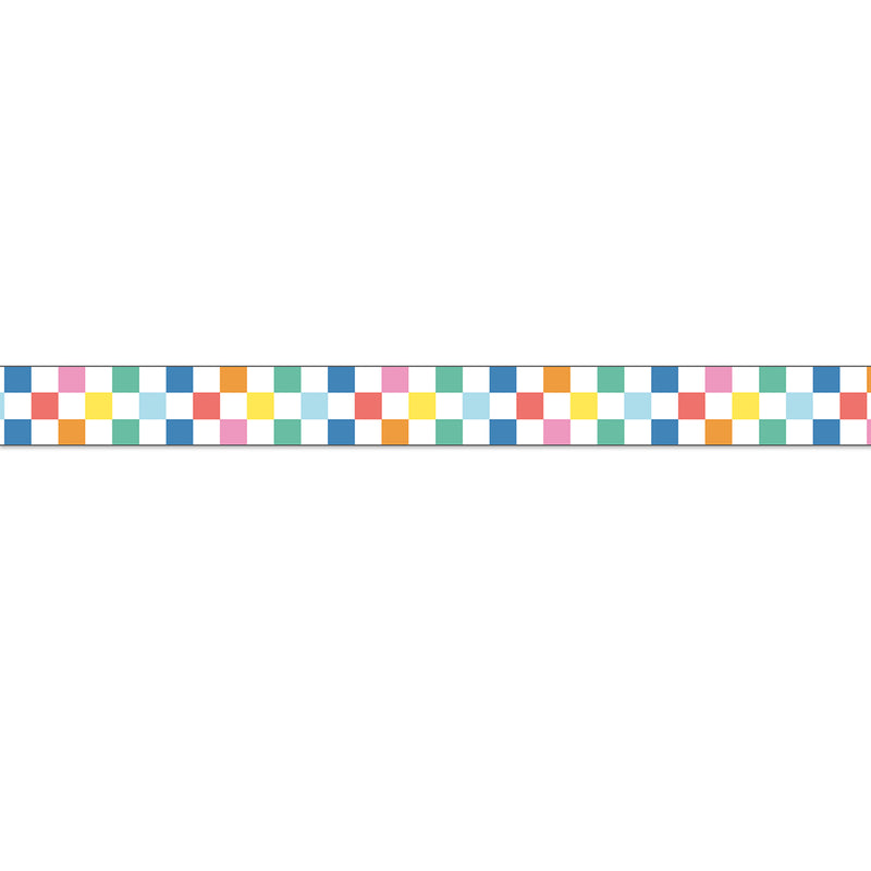 Checkered Rainbow Straight Border We Stick Together