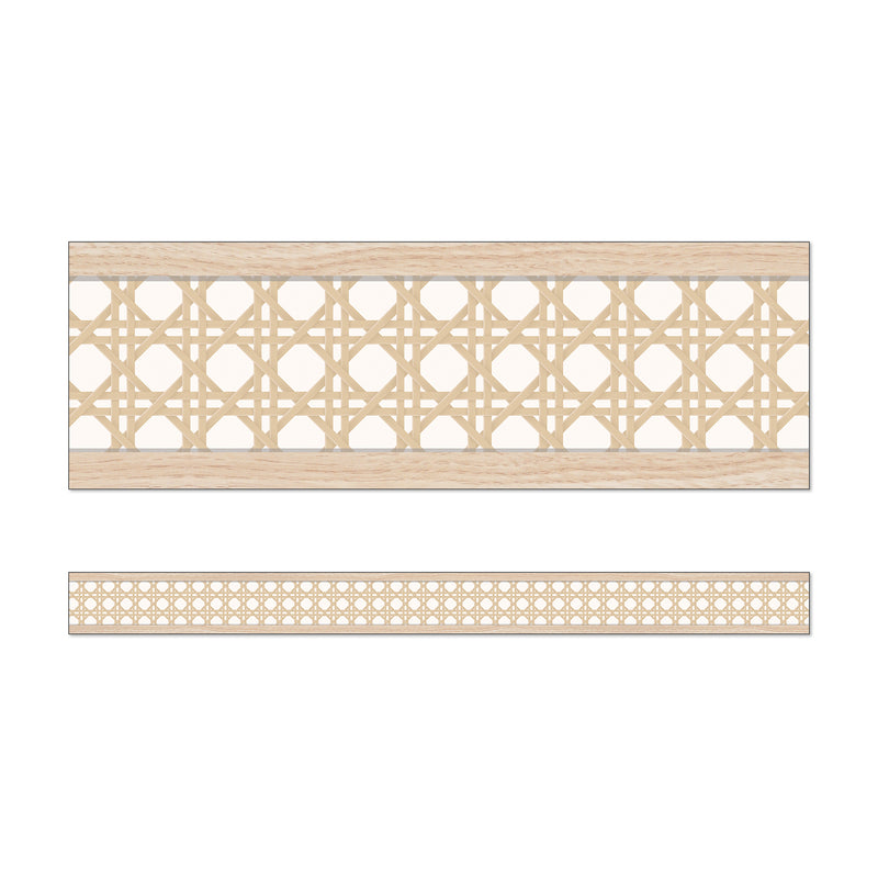 True to You Woven Cane Straight Bulletin Board Borders, 36 Feet Per Pack, 6 Packs