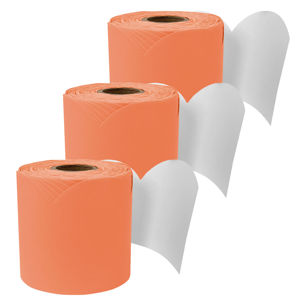 Rolled Scalloped Bulletin Board Border, Mango, 65 Feet, 3 Packs