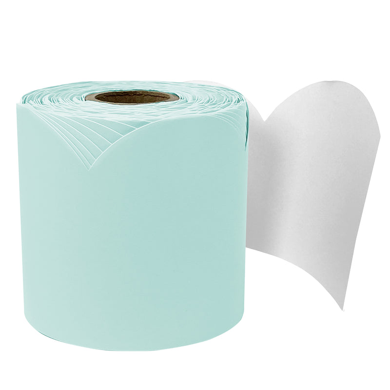 Sea Glass Green Rolled Borders Scalloped