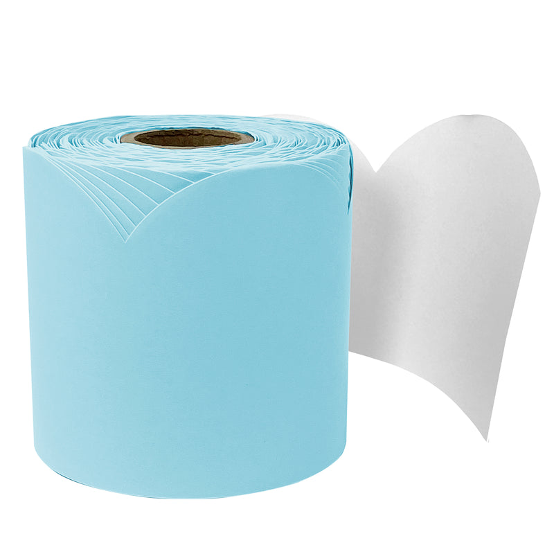 Sky Blue Rolled Scalloped Borders