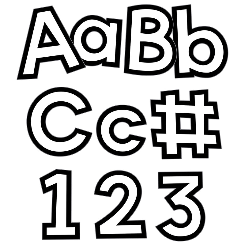 White W/blk Trim Ez Letters Combo Pack