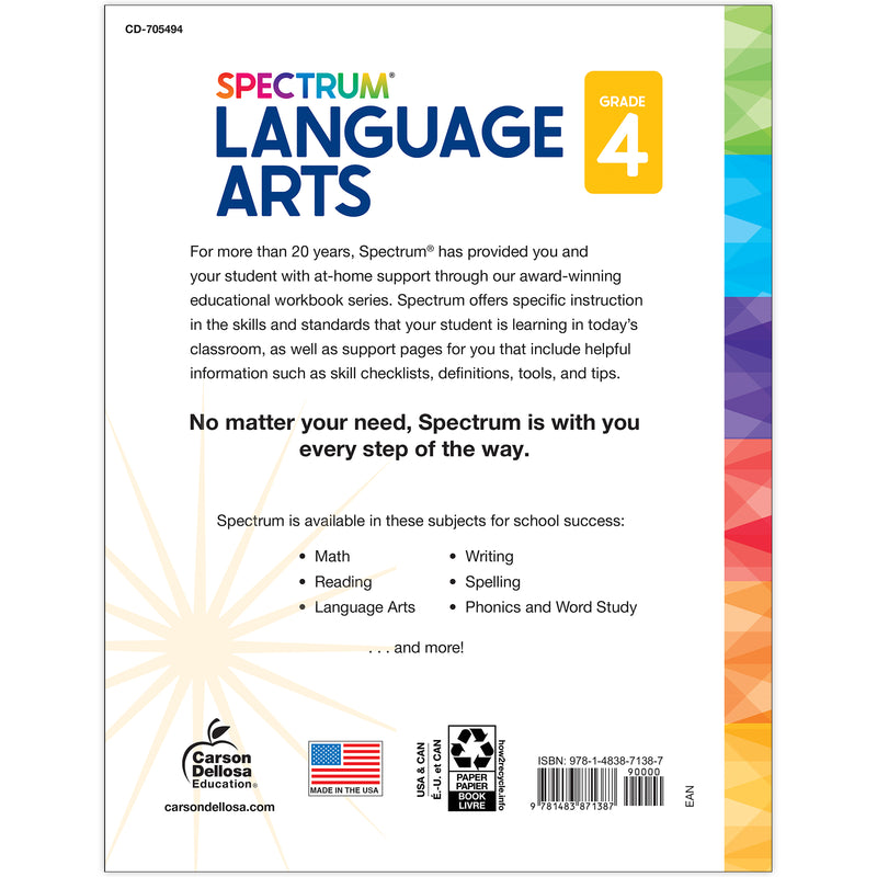 Spectrum Gr4 Language Arts Workbook