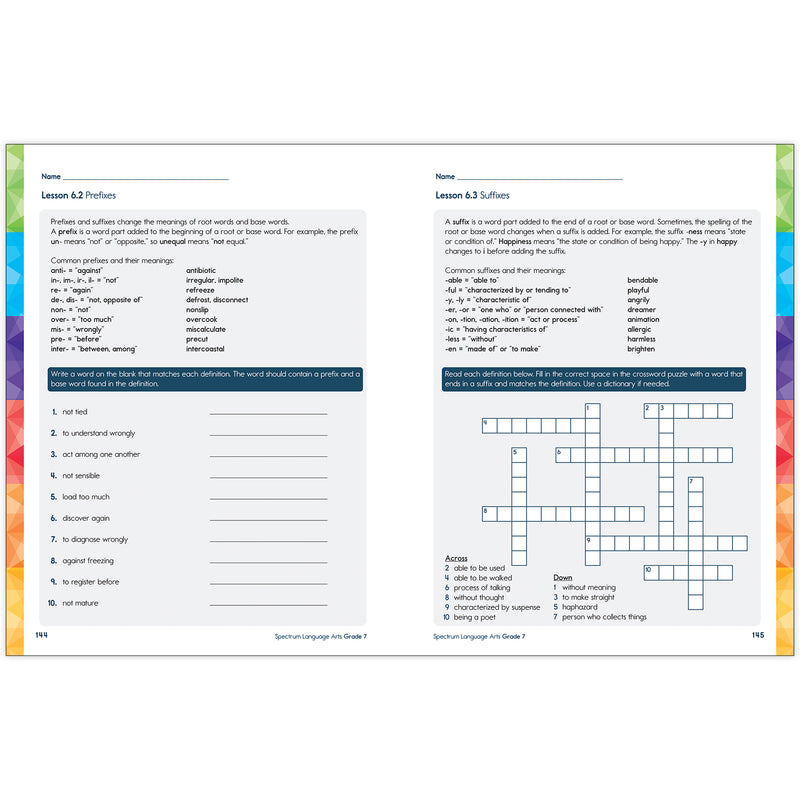 Spectrum Gr7 Language Arts Workbook