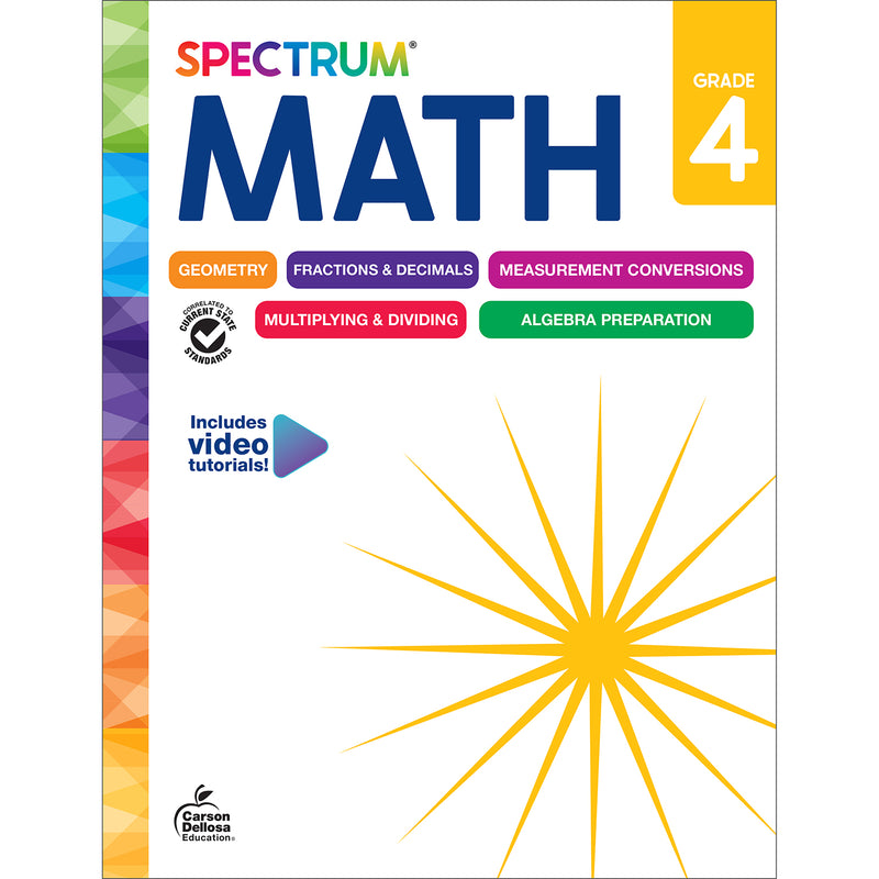 Spectrum Gr 4 Math Workbook