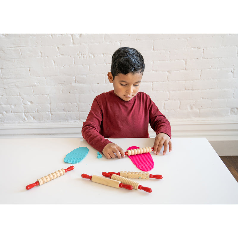 Mini Textured Wood Rolling Pins 6/st