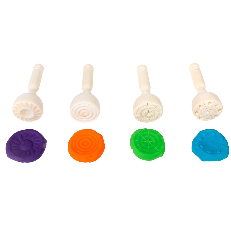 Wooden Dough Stampers Set Of 4