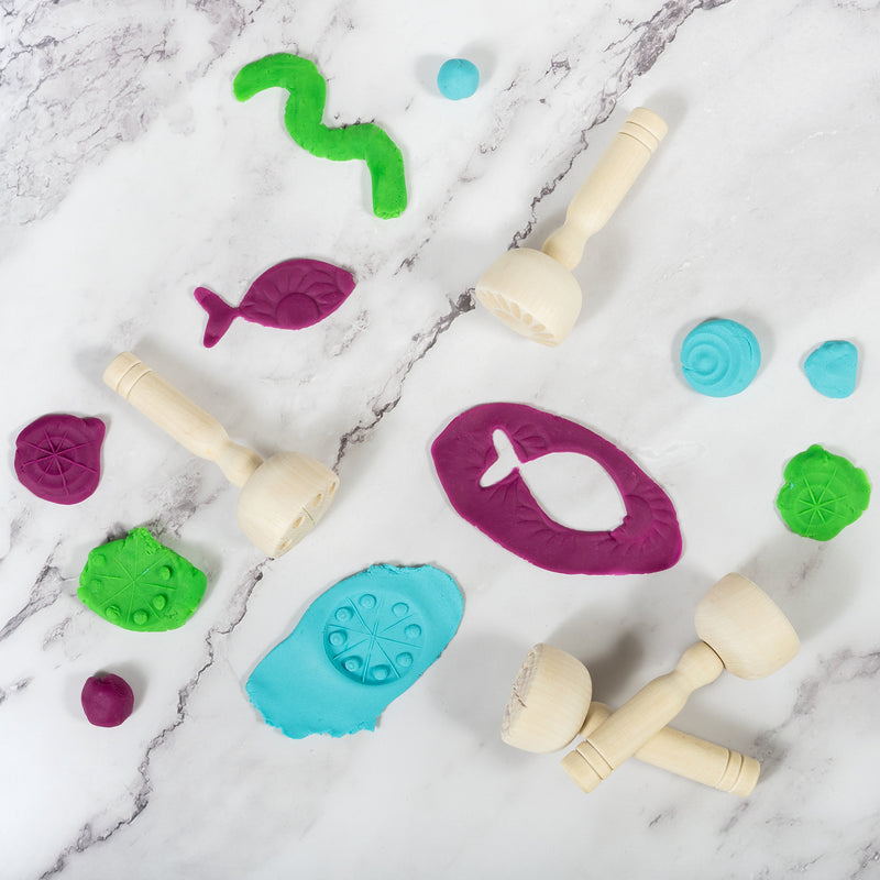 Wooden Dough Stampers Set Of 4