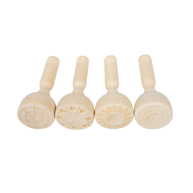 Wooden Dough Stampers Set Of 4