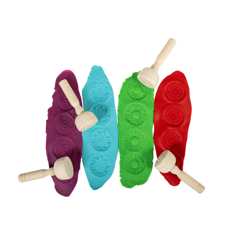 Wooden Dough Stampers Set Of 4
