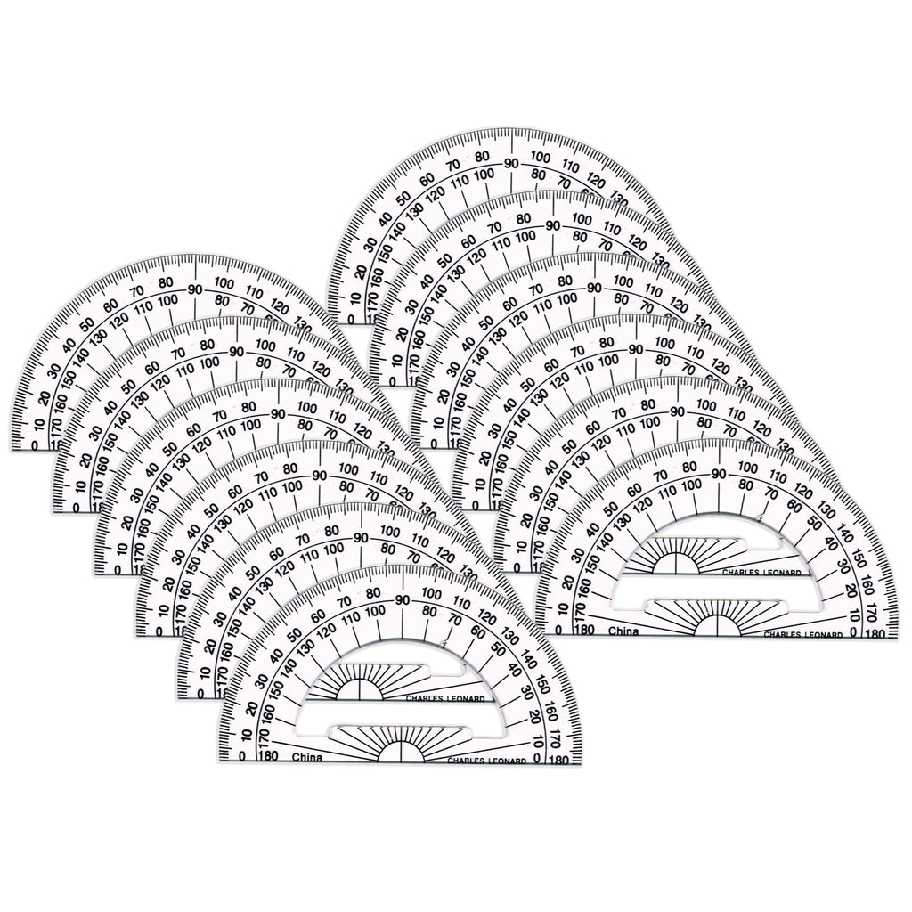 12pk 4 Inch Protractor Plastic