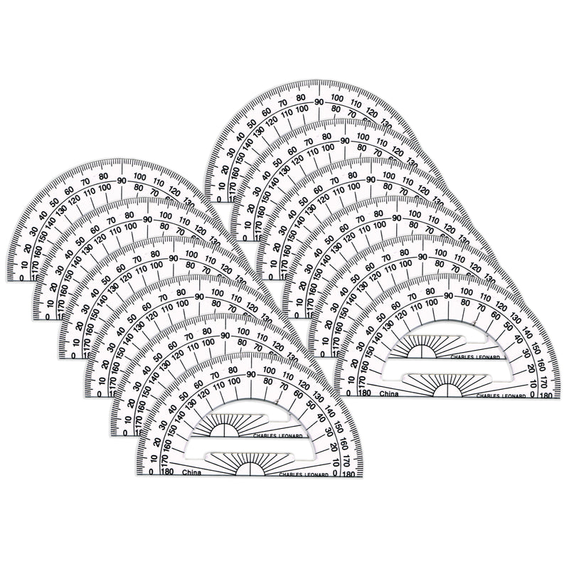 12pk 4 Inch Protractor Plastic