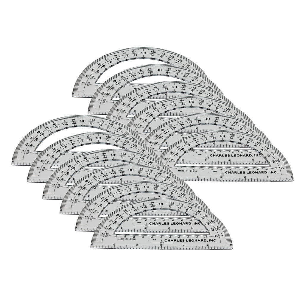 12pk 6 Inch Protractor Plastic