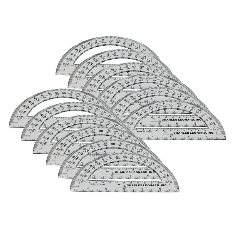 12pk 6 Inch Protractor Plastic