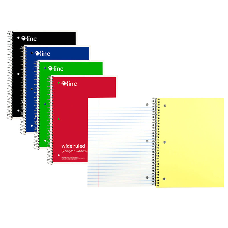 3 Sub Notebook Wide Ruled Assorted