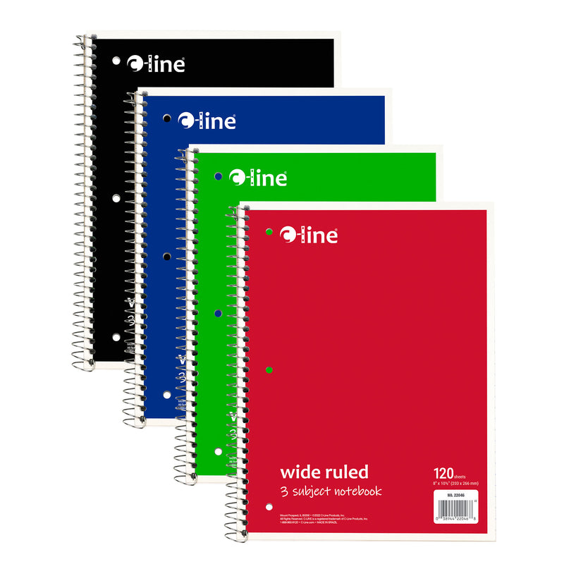 3 Sub Notebook Wide Ruled Assorted