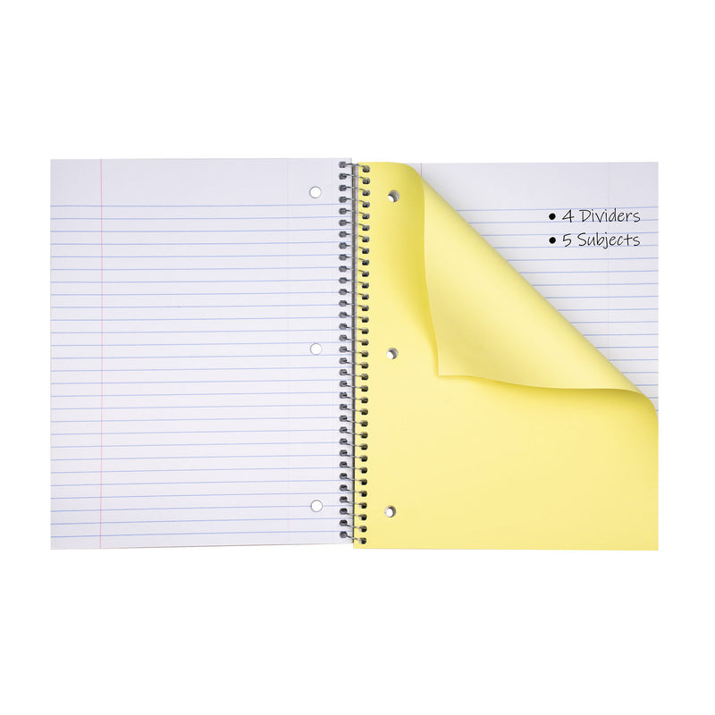 (3 Ea) 5 Sub Notebook Wide Ruled Assorted