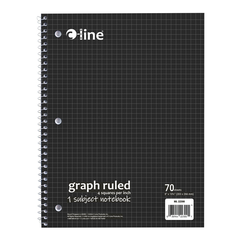 1-subject Notebook Graph Ruled 4x4 Black