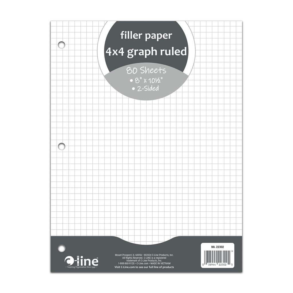 Filler Paper Graph Ruled 4x4 80/pk