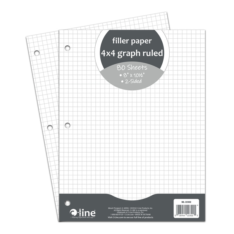 Filler Paper Graph Ruled 4x4 80/pk