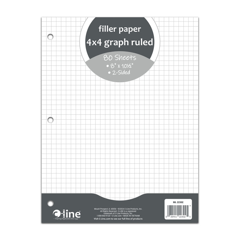 Filler Paper Graph Ruled 4x4 80/pk