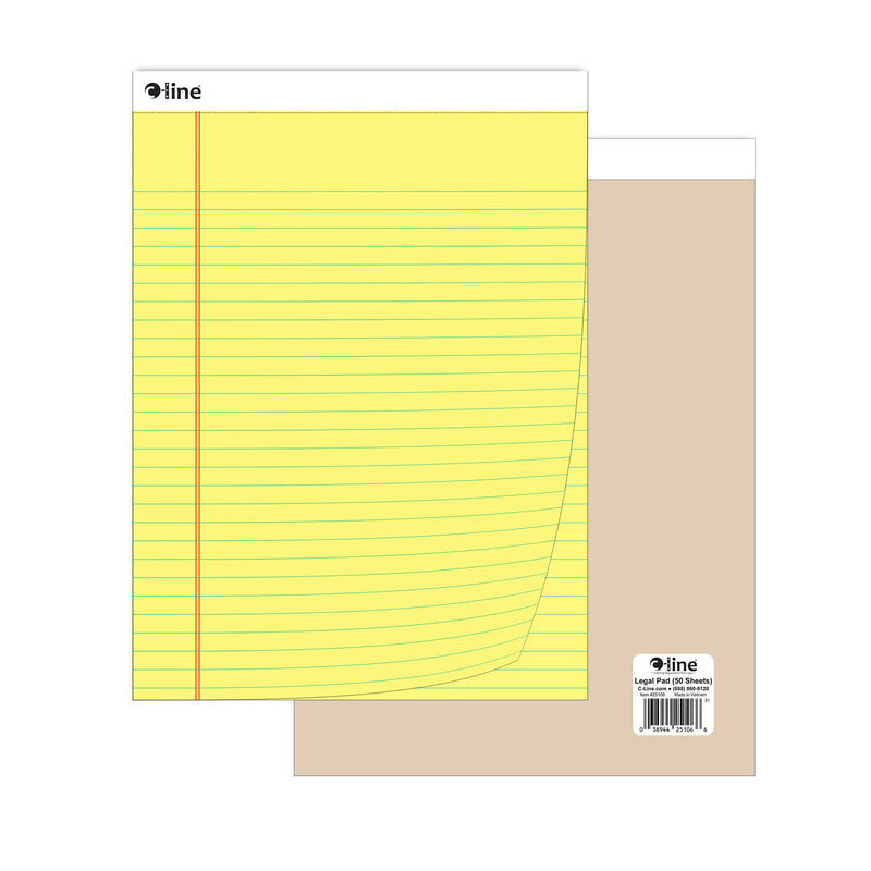 Legal Pad Wide Ruled Yellow